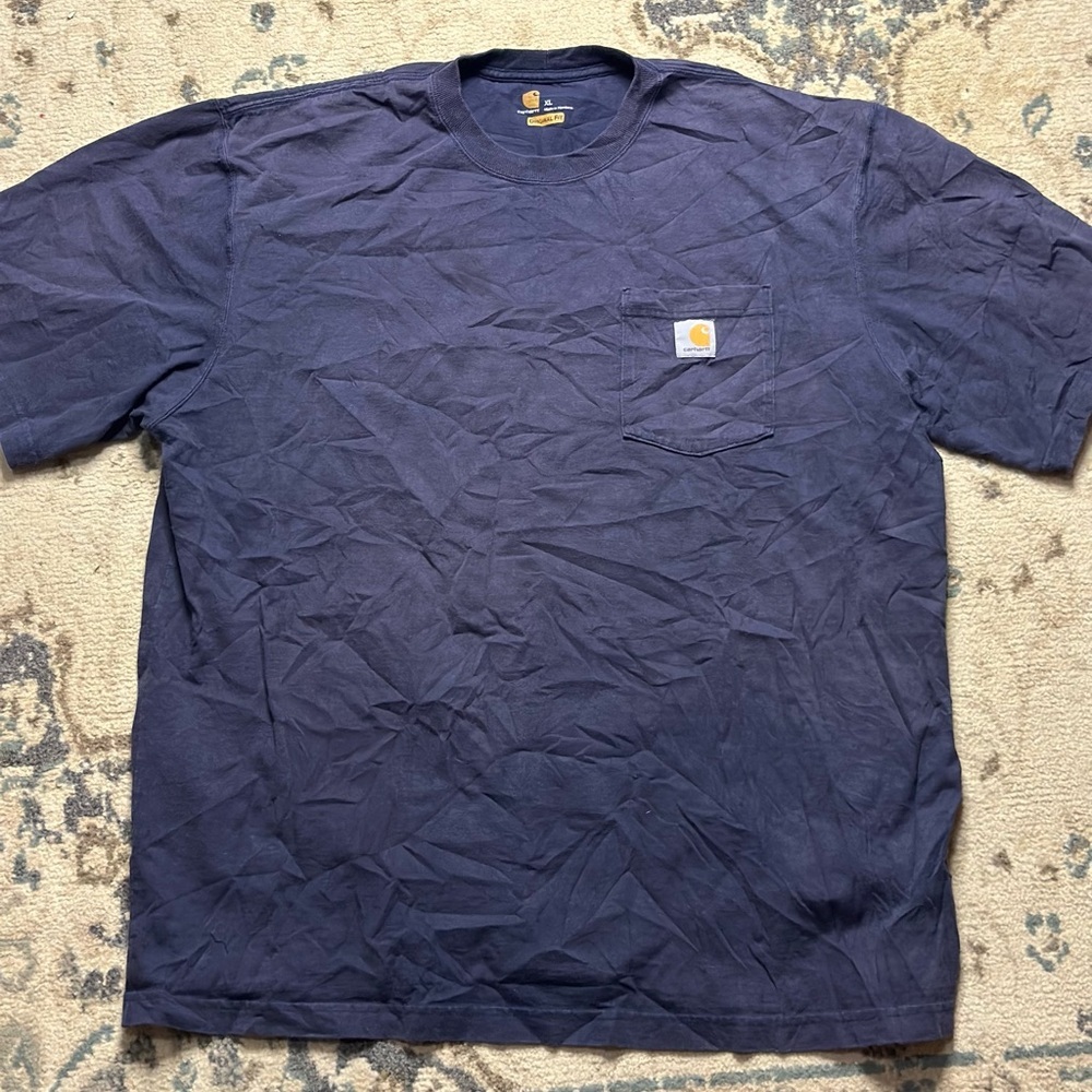 Carhartt Men's Navy Blue T-Shirt